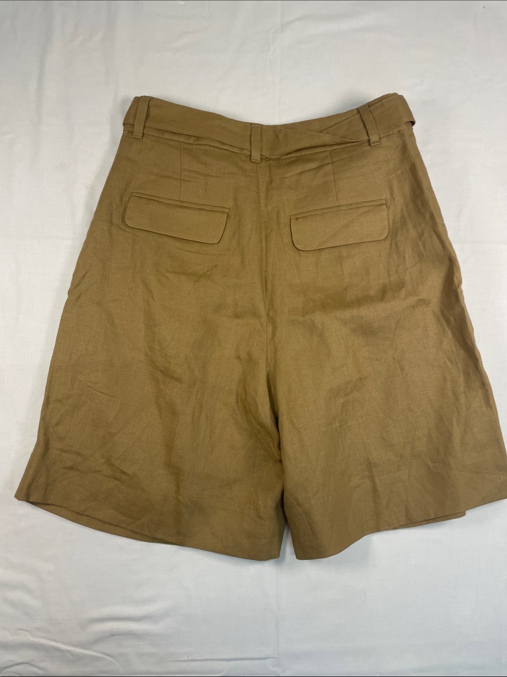 Banana Republic Camel Pleated Belted Bermuda goucho linen structured minimalist - Picture 8 of 8